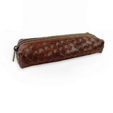 Woven Leather Pencil Case