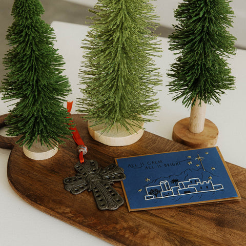 All is Bright + Mini Cross Ornament Set