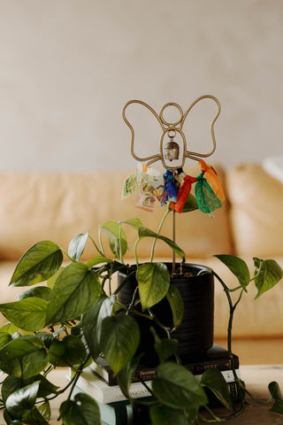 Garden Stake with Upcycled Sari