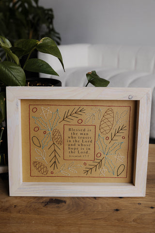 Blessed is the Man Holiday Stitched Sign