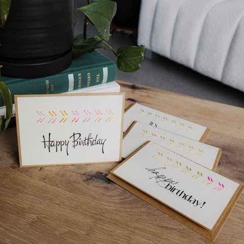 Chevron Birthday Greeting Cards