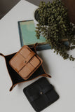 Leather Square Coaster Set With Holder