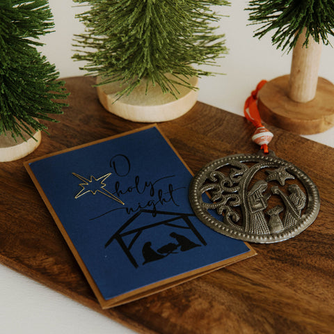 O Holy Night Greeting Cards + Nativity Ornament Set