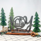 Standing Joy to the World Nativity Scene Metal Art