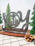 Standing Joy to the World Nativity Scene Metal Art