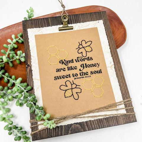 Kind Words Stitched Picture Sign
