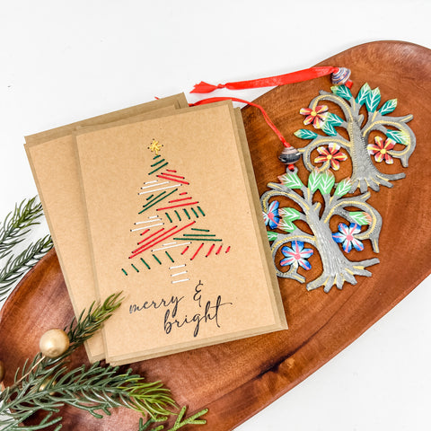 Merry & Bright + Tree of Life Ornament Set