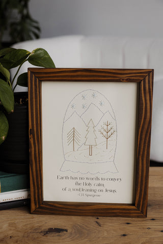 Earth has No Words Stitched Sign