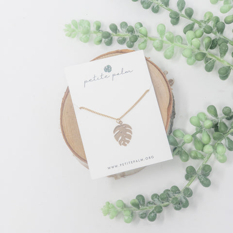 Petite Monstera Leaf Necklace