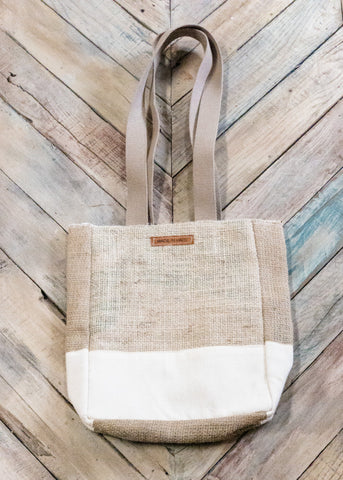 Small Burlap Tote