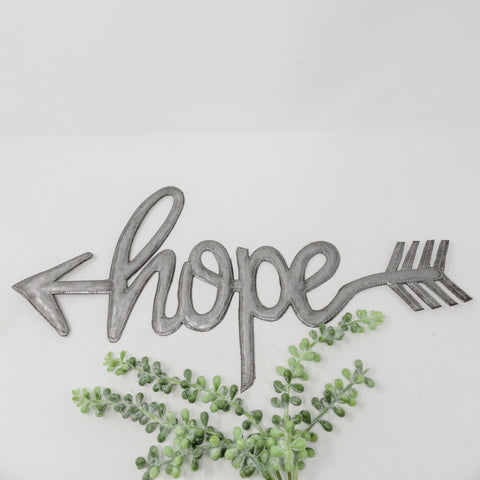 Hope with Arrow Metal Art Sign