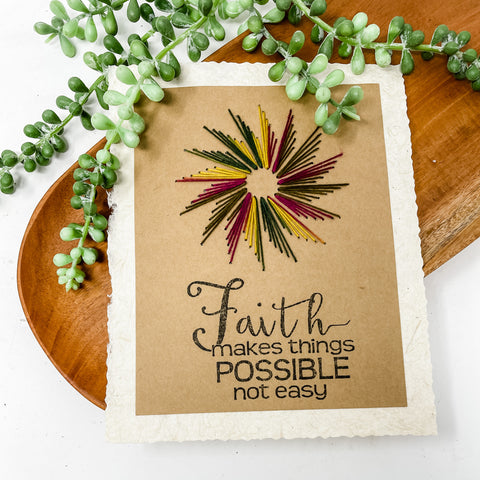 Faith Makes All Things Possible Stitched Picture Sign