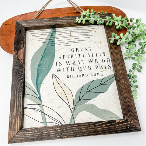 Great Spirituality Banana Paper Sign