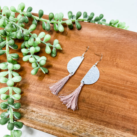 Half Moon Single Tassel Earrings