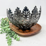 Ornate Floral Metal Bowl