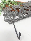 Floral Design & Hooks Metal Art