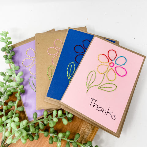 Thanks Floral Greeting Cards